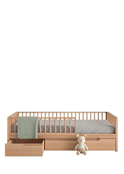 Sleepy Natural Solid Beech Children's Room Bed with Drawers