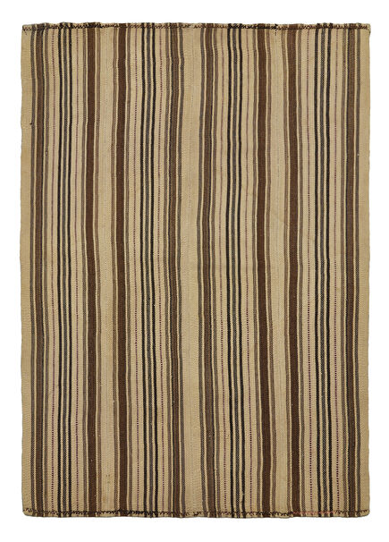 Anatolian Beige Black Wool Loom Kilim