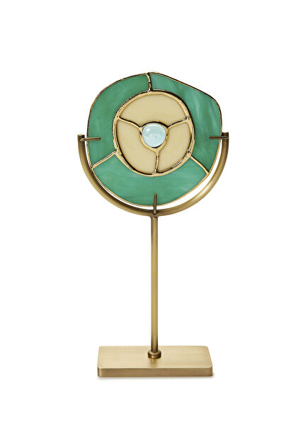 Evil Eye Stand Turquoise Glass Object