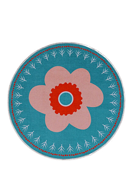 Amulet Flower Mint Green Washable Children's Rug 140 cm