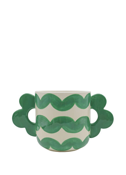 Jacinta Wavy Rumba Hand-Painted Ceramic Flower Pot