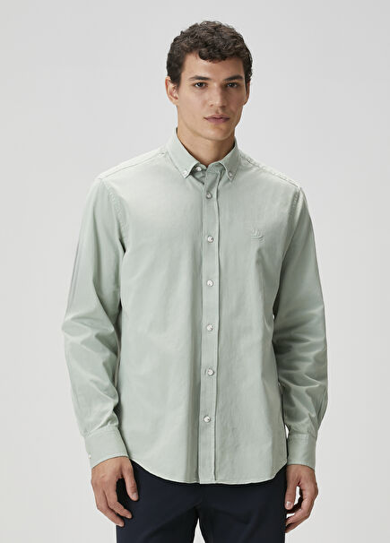 Comfort Fit Çağla Gabardin Doku Gömlek