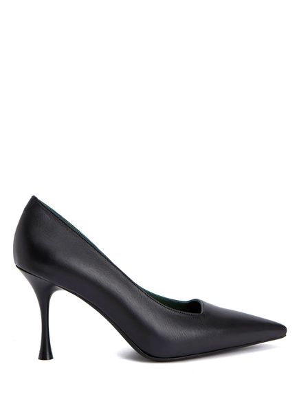Siyah Günlük Rahat Deri Stiletto
