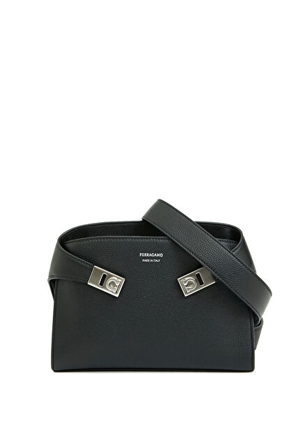 Hug Siyah Erkek Deri Bel Çantası