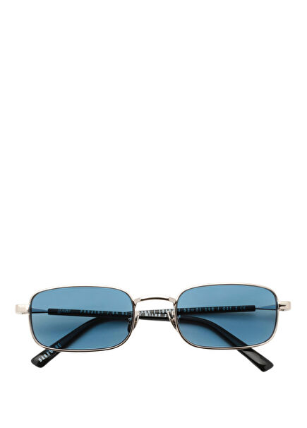 Silver Navy Metal Unisex Sunglasses