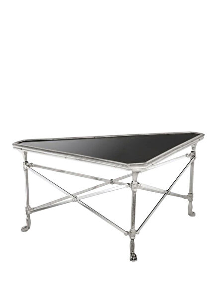 Soiree Antique Silver Plated Glass Coffee Table