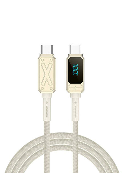 Titan Serisi Type-C to Type-C PD 1.2M 100W LED Şarj ve Data Kablosu