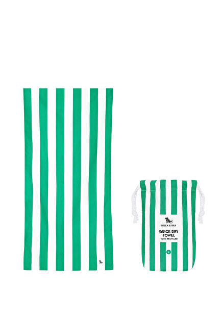 Cabana Cancun Green Çizgili Ekstra Büyük Boy Unisex Plaj Havlusu 90 x 200 cm