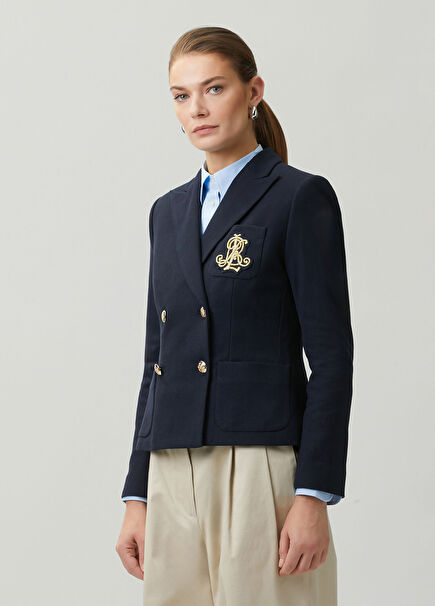 Navy Blue Double-Breasted Blazer