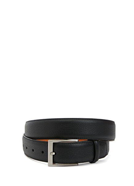 Black Men's Leather Belt