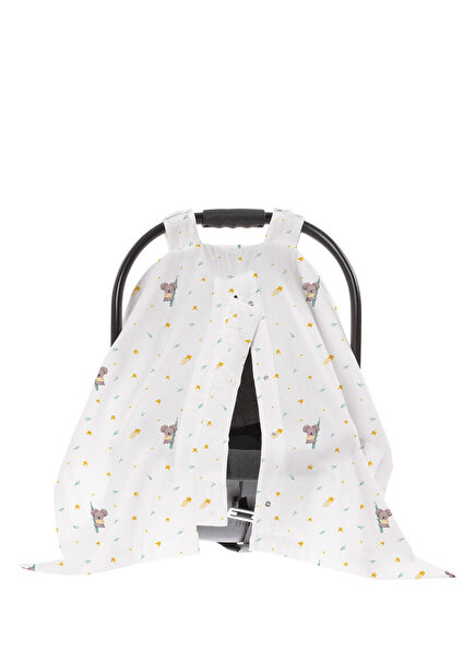 Koko UPF 30+ UV Protection Organic Cotton Muslin Stroller Cover with Snap Fasteners
