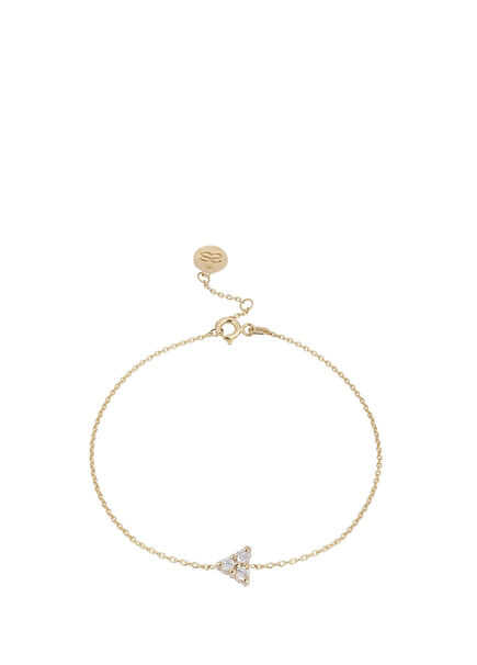 Triangle Stone Diamond 14K Gold Unisex Bracelet