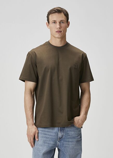 Haki Çiçek Baskılı T-shirt