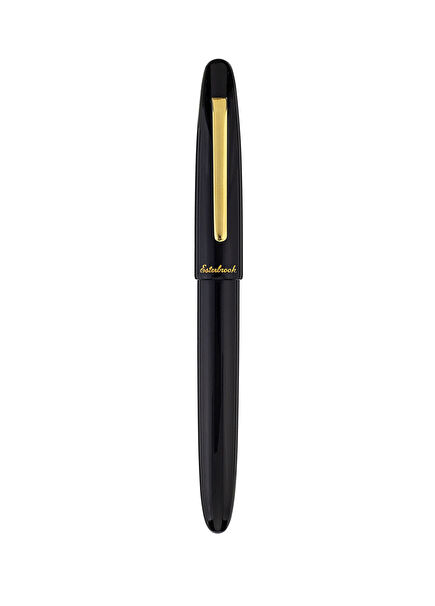 Estie Ebony Black Bold Nib Gold Fountain Pen