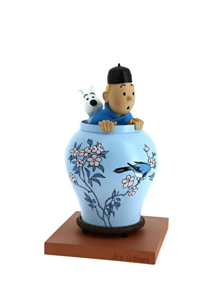 Milou Blue Lotus Vase Potiche Lotus Bleu Heykel Figür