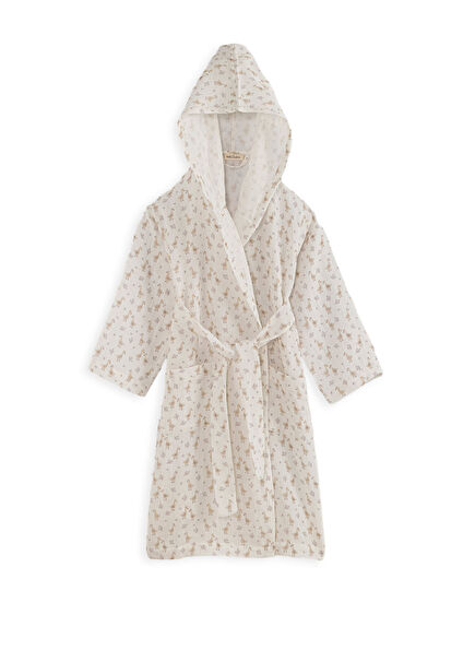 Goose Ekru Müslin Unisex Bebek Bornoz