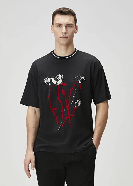 X Martin Rose Black T-Shirt