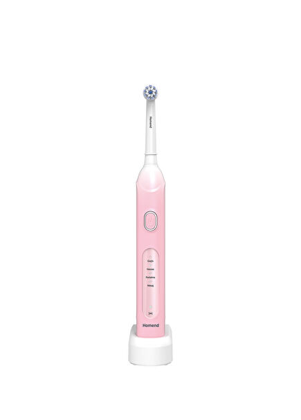 Homend Brushboss 4701H 4 Modes 21 Days Usage Time Smart Timer Rechargeable Toothbrush Pink