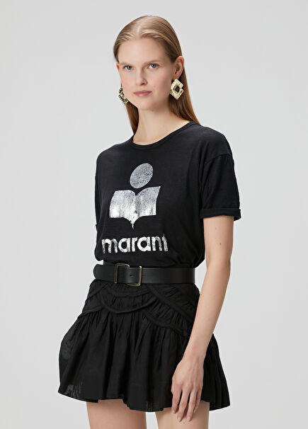 Koldi Siyah Keten T-shirt