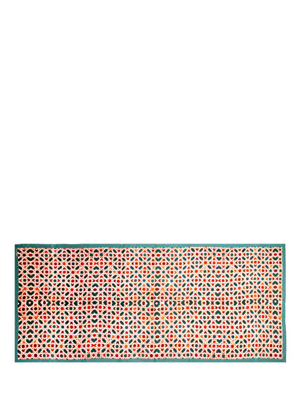 Etruscan Green Orange Patterned Silk Women's Scarf