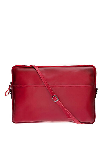 BloomSleeve Leeds 14" Crimson Red Deri Laptop Tablet Kılıfı