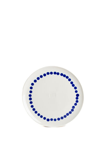 White Navy Blue Porcelain Plate