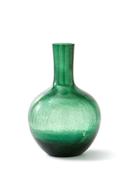 Crackled Ball Body L Glass Vase