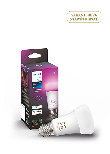 Hue 75W Renkli E27 Bluetooth Özellikli Akıllı Ampul