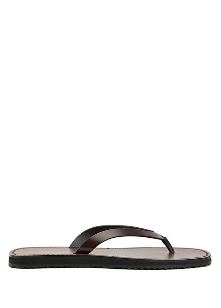 Burgundy Women's Leather Slippers