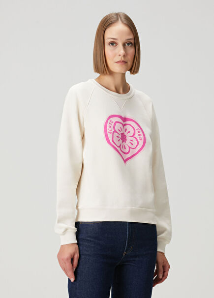 Boke Heart Ekru Sweatshirt