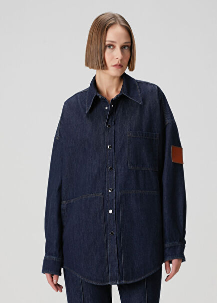Koyu Mavi Denim Gömlek