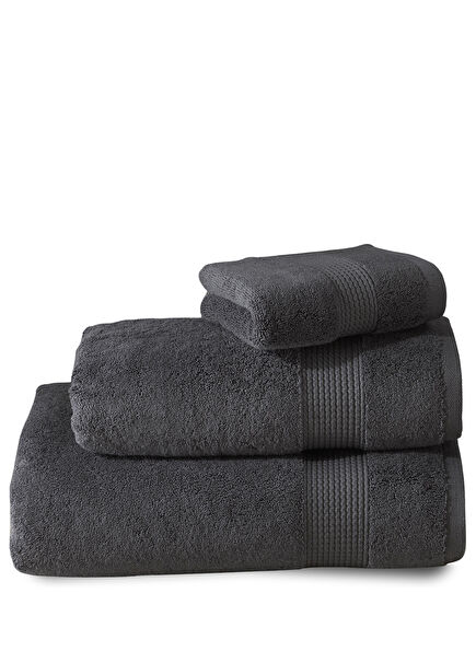 Sicilia Antrasit Pamuklu 3'lü Havlu Seti