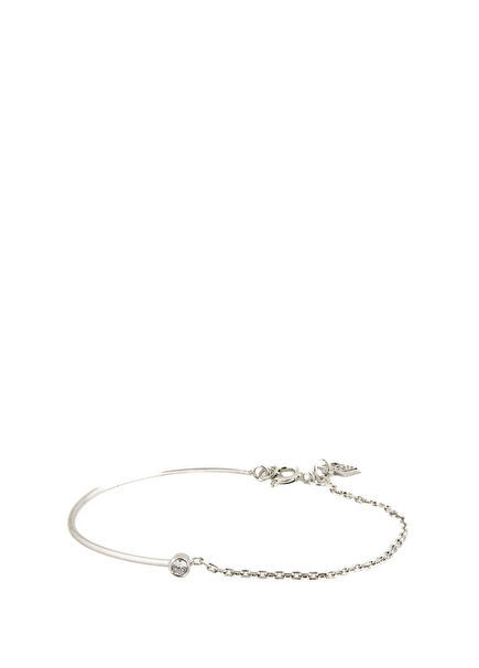 Zincir Detaylı Gümüş Kadın Bileklik