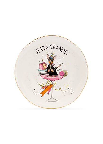 Grande Festa Gold Plated Porcelain Plate 21 cm