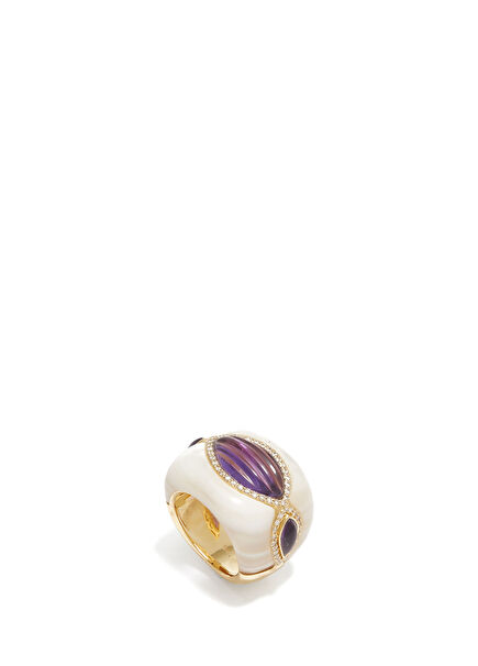 Jeweled Womens Gold Ring