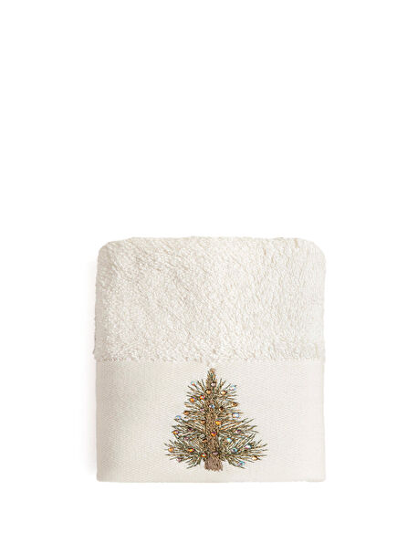 Trım Ekru Pamuk Bambu El Havlusu 30 x 50 cm