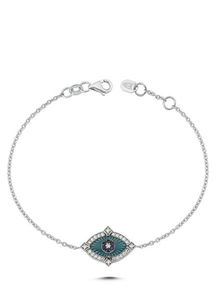 Guardian Göz Formlu Taşlı Kadın Altın Bileklik