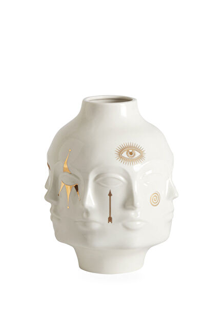 Gilded Large Dora Maar Beyaz Seramik Vazo