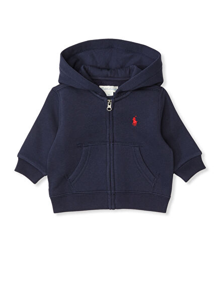 Lacivert Kapüşonlu Erkek Bebek Sweatshirt