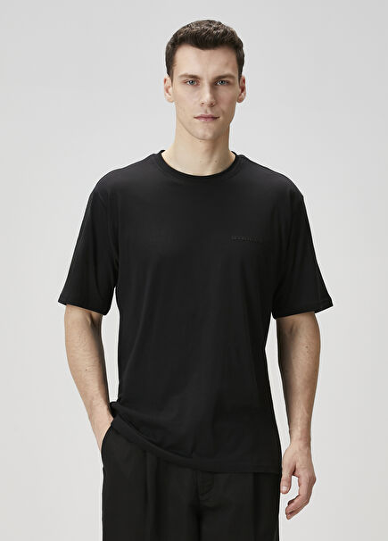 Siyah Logo Baskılı T-shirt