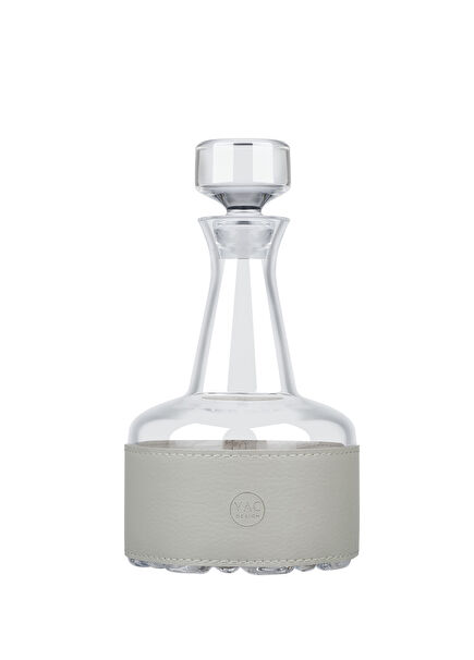 Beige Crystal Leather Glass Carafe