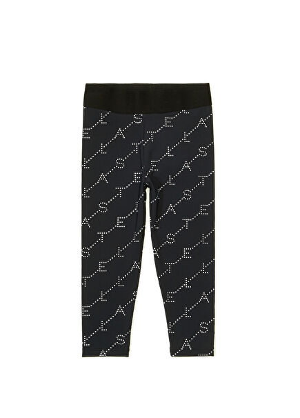 Siyah Beyaz Kız Çocuk Tayt