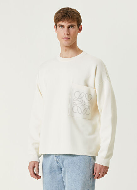 Beyaz Logo Jakarlı Kazak