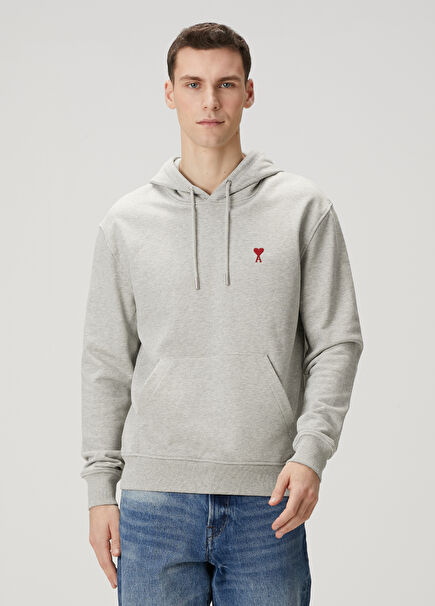Grey Hooded Logo Sweatshirt