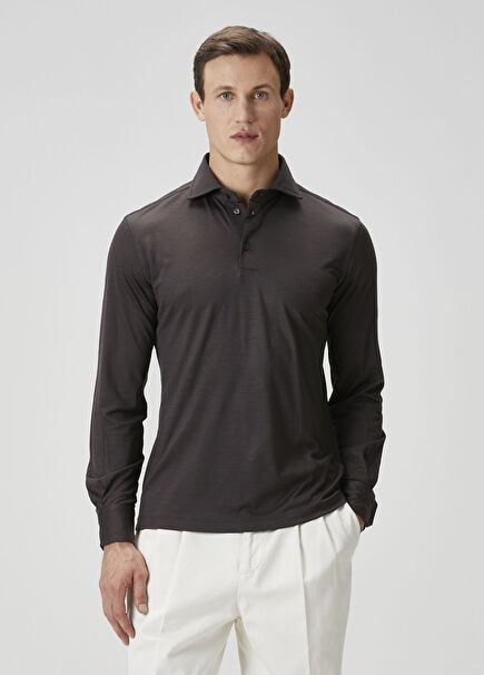 Anthracite Wool Polo Knitwear