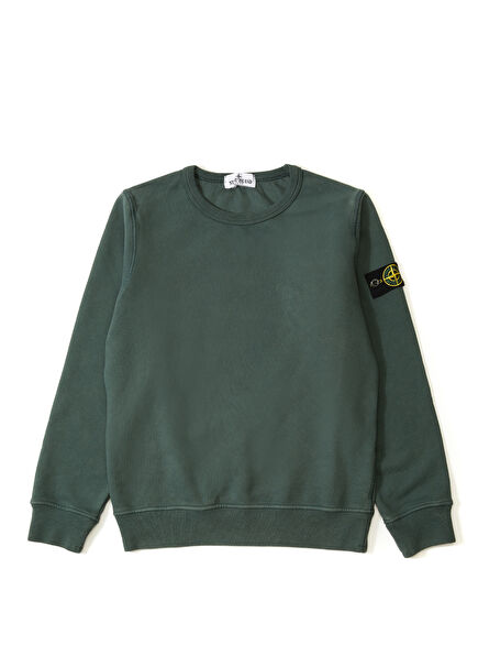 Petrol Color Logo Detailed Boys' Sweatshirt