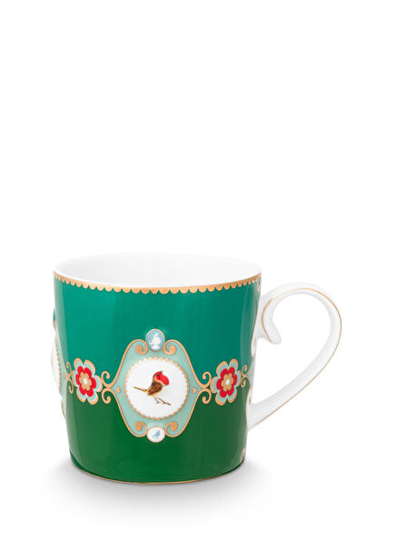 Love Birds Madalyon Porselen Kupa