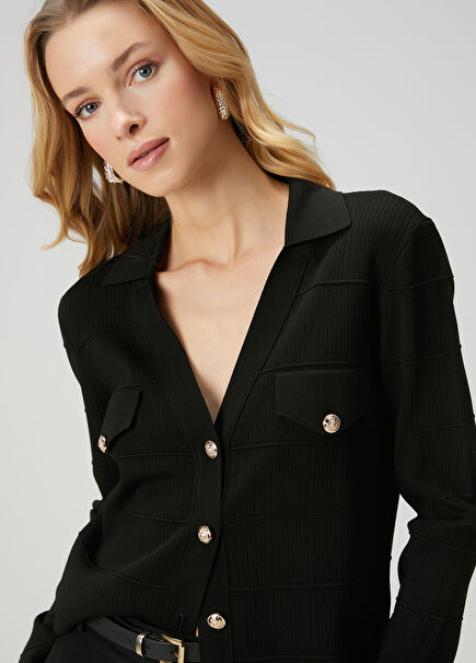 Black Polo Cardigan