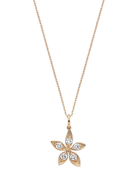 Apple Seed Rose Gold Pırlantalı Kadın Altın Kolye
