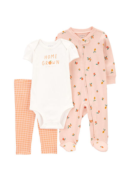 Kız Bebek 3'lü Tulum Body Pantolon Set